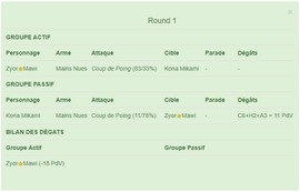 D&eacute;roulement du combat